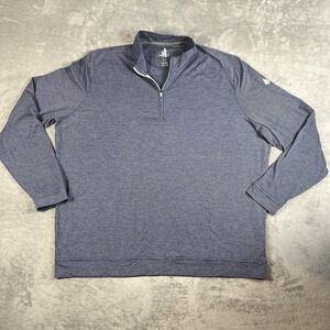 johnnie-O Vaughn 1/4 Zip Pullover Mens XXL Navy/Wht Stripe Performance Stretch
